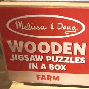 Melissa & Doug Dinosaurs, Farm Animals, & Vehicles wood puzzles, 12 in all boxes